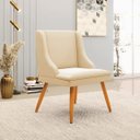 Ver imagem 2 de Kit 4 Cadeiras Decorativas Sala de Jantar Pés Palito de Madeira Firenze Suede Bege/Natural G19 - Gra