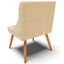 Ver imagem 6 de Kit 4 Cadeiras Decorativas Sala de Jantar Pés Palito de Madeira Firenze Suede Bege/Natural G19 - Gra