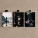 Ver imagem 2 de Kit3 Quadro Decorativo Pesca Peixe Pescador Esportivo Quarto 28x20cm