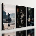 Ver imagem 1 de Kit3 Quadro Decorativo Pesca Peixe Pescador Esportivo Quarto 28x20cm