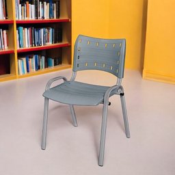 Cadeira Iso Base Cinza Escola, Escritório Cinza - 1