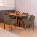 Ver imagem 6 de Kit 4 Cadeiras para Mesa de Jantar Angel Base Madeira Corano Marrom - Nexta Casa