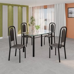 Conjunto de Mesa Tubular com 4 Cadeiras Lara - 1