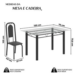Conjunto de Mesa Tubular com 4 Cadeiras Lara - 3