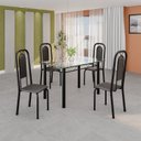 Ver imagem 1 de Conjunto de Mesa Tubular com 4 Cadeiras Lara Preto