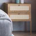 Ver imagem 2 de Mesa de Cabeceira 2 Gavetas Palhinha 28933 Linha Oslo Hanover Artesano