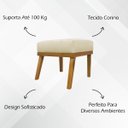 Ver imagem 3 de Kit 2 Puffs Decorativos para Sala Firenze Retangular Tecido Sintético