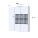 Ver imagem 3 de Armário Alto c/Nichos e 05 Portas 161,5x135x42cm WLAN135 Branco Chess