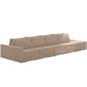 Ver imagem 1 de Sofá Ilha Modular para Sala 432cm com Puff Dublin K01 Veludo Bege - Lyam Decor