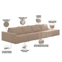 Ver imagem 4 de Sofá Ilha Modular para Sala 432cm com Puff Dublin K01 Veludo Bege - Lyam Decor