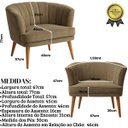 Ver imagem 2 de Kit 2 Poltronas para Recepção Sala de Espera Estrutura Reforçada Tecido Veludo Premium