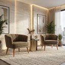 Ver imagem 1 de Kit 2 Poltronas para Recepção Sala de Espera Estrutura Reforçada Tecido Veludo Premium