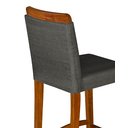 Ver imagem 7 de Kit 2 Banquetas Dubai Alta Bar Luxo Pés em Madeira Maciça Área Gourmet Balcão Sacada Hall Cor Cinza