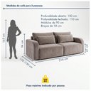Ver imagem 3 de Sofá Cama Retrátil e Reclinável 3 Lugares Veludo Cinza 216cm Montreal