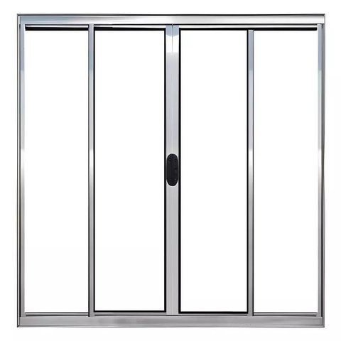 Janela de Alumínio Brilhante Vitro de Correr 4 Folhas sem Grade Cmc Linha Modular - 1.00 L X 1.20 a