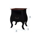 Ver imagem 4 de Mesa de Cabeceira Bombê 1 Gaveta e Nicho 1026n - Preto/imbuia Glazer