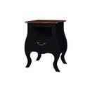 Ver imagem 1 de Mesa de Cabeceira Bombê 1 Gaveta e Nicho 1026n - Preto/imbuia Glazer