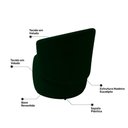 Ver mais imagens de Kit 2 Poltronas e 1 Namoradeira Aisha Orgânica Veludo Verde Escuro - Desk Design