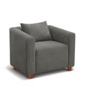 Ver imagem 1 de Poltrona Decorativa Helena Suede Cinza - Inova Decorações