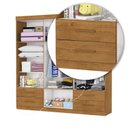 Ver imagem 6 de Guarda-Roupa 6 Portas 4 Gavetas Infantil Perola Marrom/Cinamomo