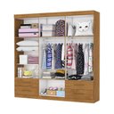 Ver imagem 2 de Guarda-Roupa 6 Portas 4 Gavetas Infantil Perola Marrom/Cinamomo