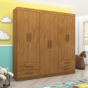 Ver imagem 1 de Guarda-Roupa 6 Portas 4 Gavetas Infantil Perola Marrom/Cinamomo