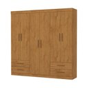 Ver imagem 3 de Guarda-Roupa 6 Portas 4 Gavetas Infantil Perola Marrom/Cinamomo