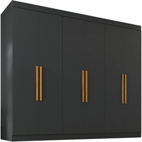Guarda Roupa Maxel Casal Paris 6 Portas 2 Gavetas Mdf Disa Móveis