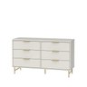 Cômoda 6 Gavetas Yves 135 cm Off White Fosco Dourado - 3