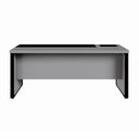 Ver imagem 5 de Escrivaninha Mesa Escritório Diretor com Caixa de Tomadas e Porta Objetos 200cm Corporate Cinza Sagrado E Preto