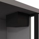 Ver imagem 7 de Escrivaninha Mesa Escritório Diretor com Caixa de Tomadas e Porta Objetos 200cm Corporate Cinza Sagrado E Preto