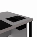 Ver imagem 6 de Escrivaninha Mesa Escritório Diretor com Caixa de Tomadas e Porta Objetos 200cm Corporate Cinza Sagrado E Preto