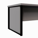 Ver mais imagens de Escrivaninha Mesa Escritório Diretor com Caixa de Tomadas e Porta Objetos 200cm Corporate Cinza Sagrado E Preto