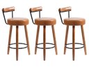 Ver imagem 7 de Kit 2 Banquetas Alta Milão Bar Cozinha Balcão Couro Pu Caramelo