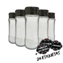 Ver imagem 3 de Pote Tempero Kit 16 Potes+24 Etiquetas Adesivas Porta Condimento T130 - Etiqueta Transparente