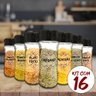 Pote Tempero Kit 16 Potes+24 Etiquetas Adesivas Porta Condimento T130 - Etiqueta Transparente - 7