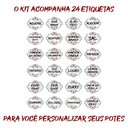 Ver imagem 4 de Pote Tempero Kit 16 Potes+24 Etiquetas Adesivas Porta Condimento T130 - Etiqueta Transparente
