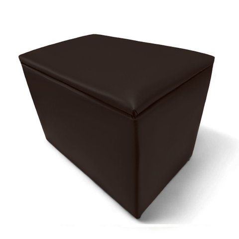 Puff Baú Banqueta Retangular Organizar e Decorar 55cm Marrom Courino