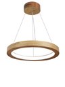 Ver imagem 1 de Lustre LED 27W Sirius Pendente Madeira Sala Jantar arco 50cm Madeluz Pendente Sirius LED Freijó Bran