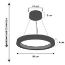 Ver imagem 2 de Lustre LED 27W Sirius Pendente Madeira Sala Jantar arco 50cm Madeluz Pendente Sirius LED Freijó Bran