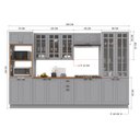 Ver imagem 4 de Armário de Cozinha Modulada Completa Fidelitá Nara 100% MDF 6 Peças 350cm 18 Portas 2 Gavetas com