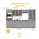 Ver imagem 5 de Armário de Cozinha Modulada Completa Fidelitá Nara 100% MDF 6 Peças 350cm 18 Portas 2 Gavetas com