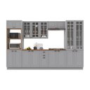 Ver imagem 2 de Armário de Cozinha Modulada Completa Fidelitá Nara 100% MDF 6 Peças 350cm 18 Portas 2 Gavetas com