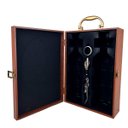 Ver imagem 3 de Caixa Maleta para Transporte de Vinho P/ Duas Garrafas com Acessórios - Preta