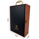 Ver imagem 2 de Caixa Maleta para Transporte de Vinho P/ Duas Garrafas com Acessórios - Preta