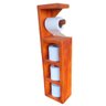 Suporte Organizador Porta Papel Higiênico de Madeira Envernizada de Chão Estilo Rústico Suporte `por - 5