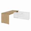 Ver imagem 2 de Mesa Diretor Dinâmica em L 2,00 m X 1,70 m com Tampo e Pés Painel Chanfrados e Armário Pedestal