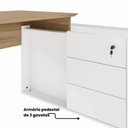 Ver imagem 6 de Mesa Diretor Dinâmica em L 2,00 m X 1,70 m com Tampo e Pés Painel Chanfrados e Armário Pedestal