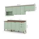 Ver imagem 4 de Cozinha Completa Modulada 6 Peças 100% MDF 3 Armários Aéreos, Nicho para Micro-Ondas e 2 Balcões com
