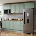 Ver mais imagens de Cozinha Completa Modulada 6 Peças 100% MDF 3 Armários Aéreos, Nicho para Micro-Ondas e 2 Balcões com